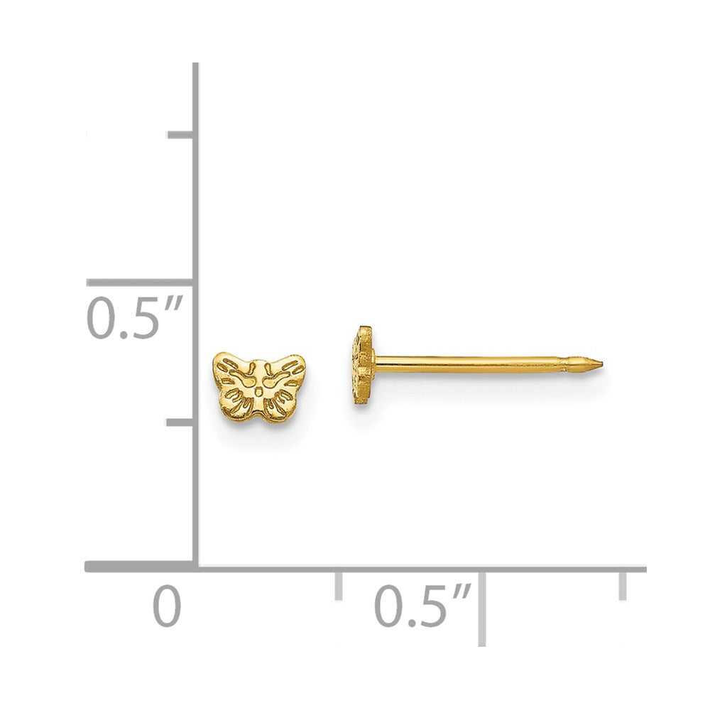 60E Inverness Stainless Steel 24K Gold-plated Petite Butterfly Earrings