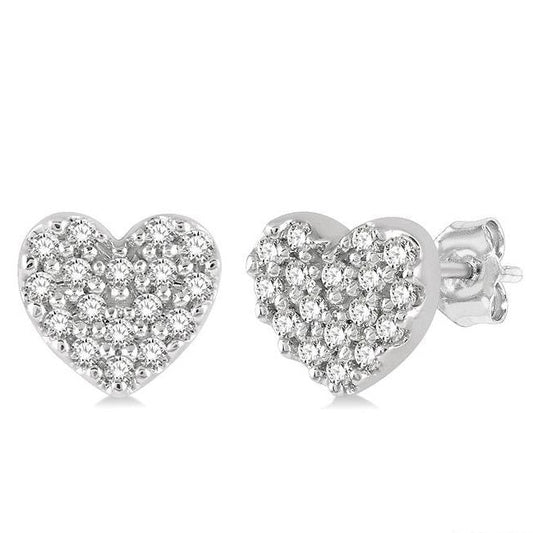 Parkplace Jewelers Heart Shape Petite Diamond Fashion Earrings 644A8PPFSERWG