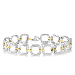 Parkplace Jewelers Silver Rectangular Shape Link Diamond Fashion Bracelet 85378PPSSSLTB