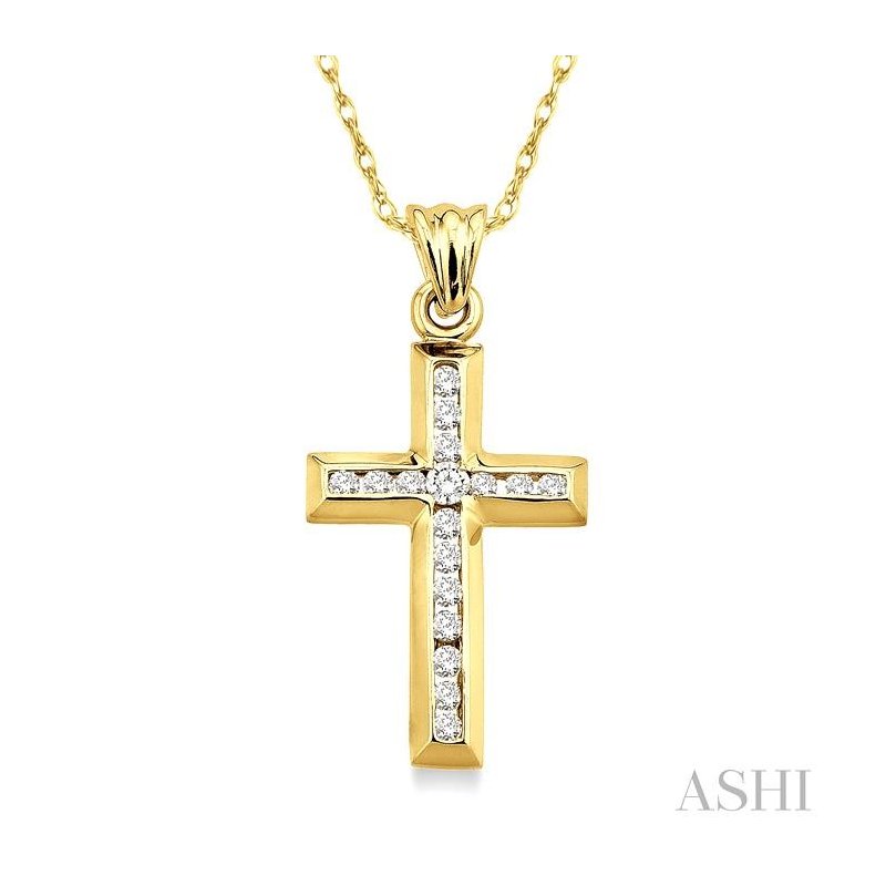 ASHI Channel Set Cross Diamond Pendant 95116PPFXPD