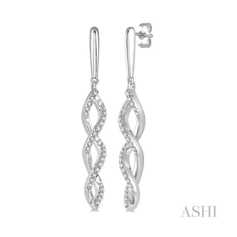 ASHI Swirl Diamond Fashion Long Earrings 683D7PPTSERWG