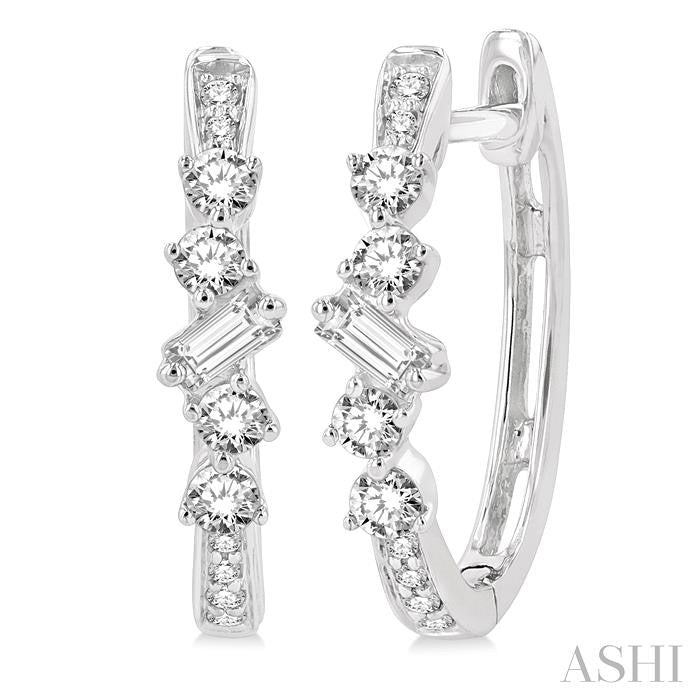 ASHI Diamond Hoop Earrings 620F5PPFGERWG