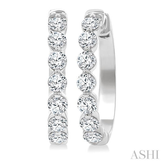 ASHI Diamond Hoop Earrings 620H0PPFGERWG-2.0