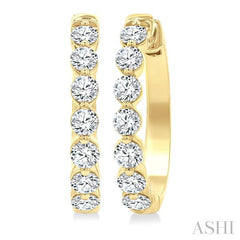 ASHI Diamond Hoop Earrings 620H0PPFGERYG-2.0