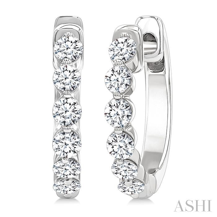 ASHI Diamond Hoop Earrings 620H3PPFGERWG