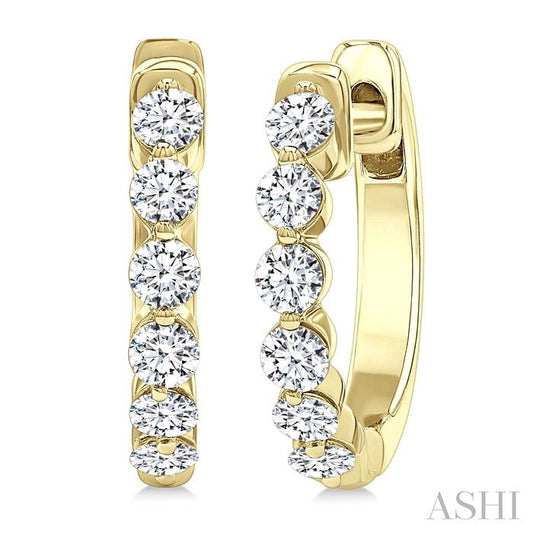 ASHI Diamond Hoop Earrings 620H3PPFGERYG