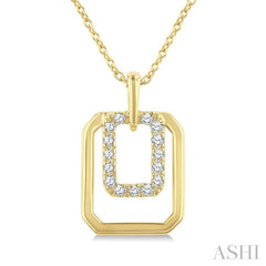 ASHI Emerald Shape Petite Diamond Fashion Pendant 620K8PPTGPDYG-OC