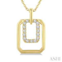 ASHI Emerald Shape Petite Diamond Fashion Pendant 620K8PPTGPDYG-OC