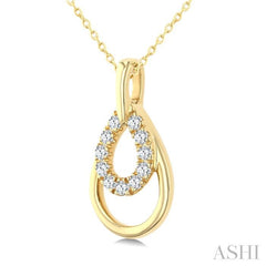 ASHI Pear Shape Petite Diamond Fashion Pendant 620K8PPTGPDYG-PR