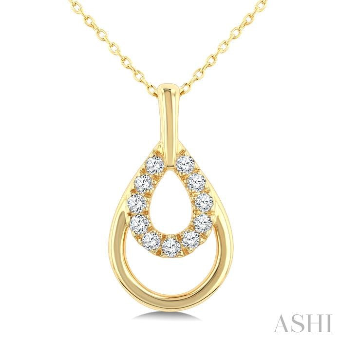 ASHI Pear Shape Petite Diamond Fashion Pendant 620K8PPTGPDYG-PR