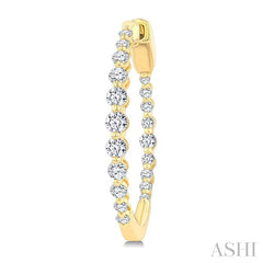 ASHI Inside-Out Graduated Diamond  Fashion Hoop Earrings 620L1PPFGERYG