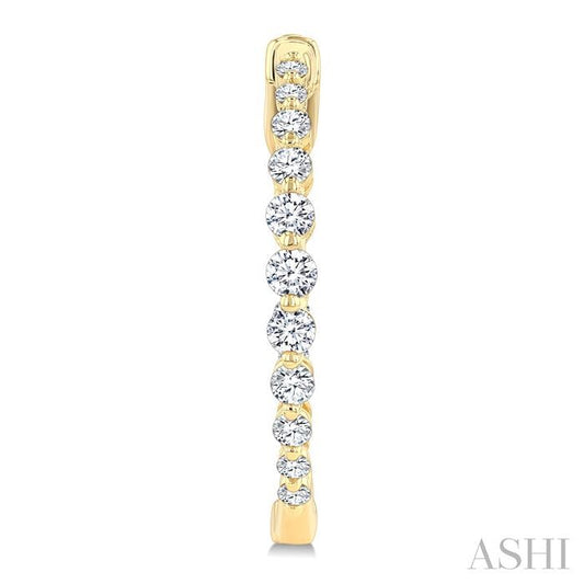 ASHI Inside-Out Graduated Diamond  Fashion Hoop Earrings 620L1PPFGERYG