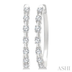 ASHI Floating Diamond Fashion Hoop Earrings 621H6PPTGERWG