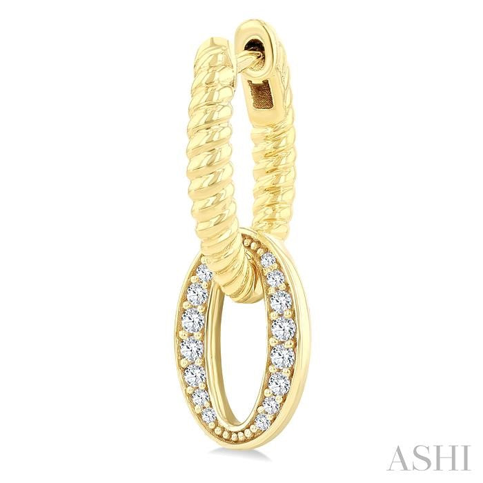 ASHI Oval Interlock Rope Diamond Fashion Hoop Earrings 621J6PPTGERYG