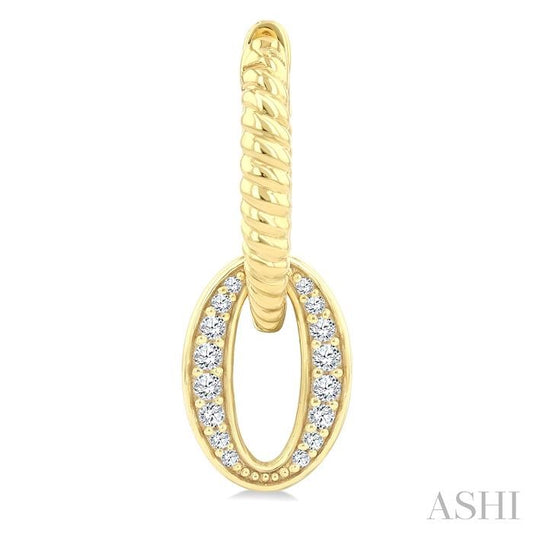 ASHI Oval Interlock Rope Diamond Fashion Hoop Earrings 621J6PPTGERYG