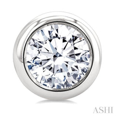 ASHI Round Shape Bezel Set Diamond Stud Earrings 621L1PPFGERWG