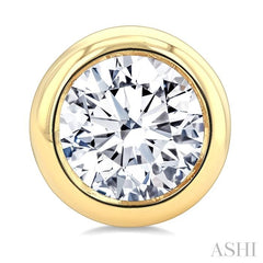 ASHI Round Shape Bezel Set Diamond Stud Earrings 621L1PPFGERYG