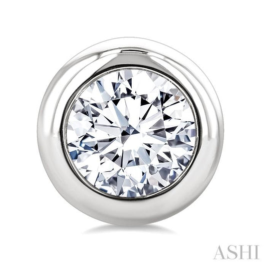 ASHI Round Shape Bezel Set Diamond Stud Earrings 621L2PPFGERWG