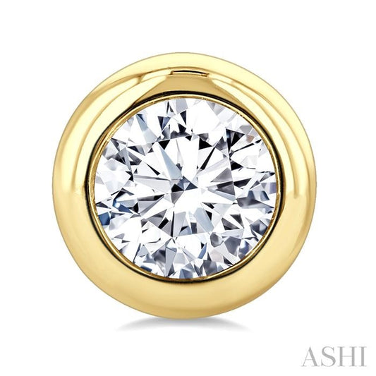ASHI Round Shape Bezel Set Diamond Stud Earrings 621L2PPFGERYG