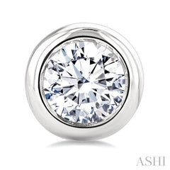 ASHI Round Shape Bezel Set Diamond Stud Earrings 621L3PPFGERWG