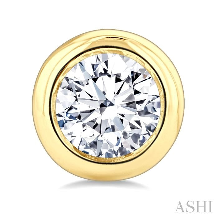ASHI Round Shape Bezel Set Diamond Stud Earrings 621L3PPFGERYG