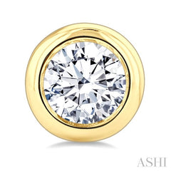 ASHI Round Shape Bezel Set Diamond Stud Earrings 621L3PPFGERYG