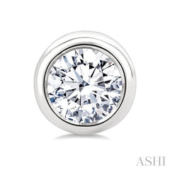 ASHI Round Shape Bezel Set Diamond Stud Earrings 621L4PPFGERWG