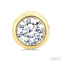 ASHI Round Shape Bezel Set Diamond Stud Earrings 621L4PPFGERYG