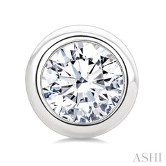 ASHI Round Shape Bezel Set Diamond Stud Earrings 621L5PPFGERWG