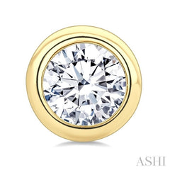 ASHI Round Shape Bezel Set Diamond Stud Earrings 621L5PPFGERYG