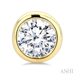 ASHI Round Shape Bezel Set Diamond Stud Earrings 621L6PPFGERYG