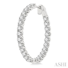 ASHI Inside-Out Diamond Round Hoop Earrings 622B0PPFHERWG-4.00