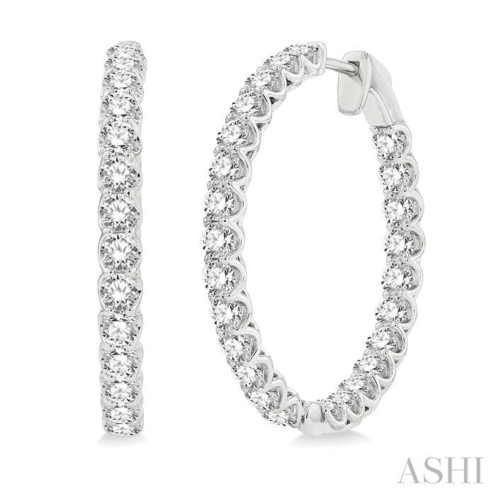 ASHI Inside-Out Diamond Round Hoop Earrings 622B0PPFHERWG-4.00