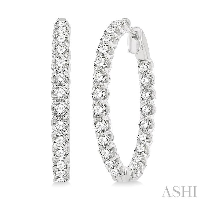 ASHI Inside-Out Diamond Round Hoop Earrings 622B0PPFHERWG-5.00