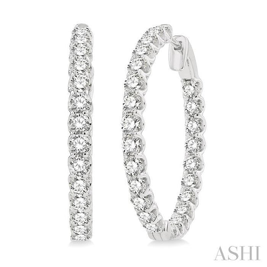 ASHI Inside-Out Diamond Round Hoop Earrings 622B0PPFHERWG-5.00