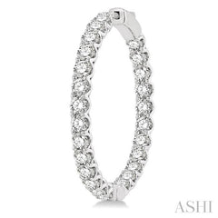 ASHI Inside-Out Diamond Round Hoop Earrings 622B0PPFHERWG-6.00