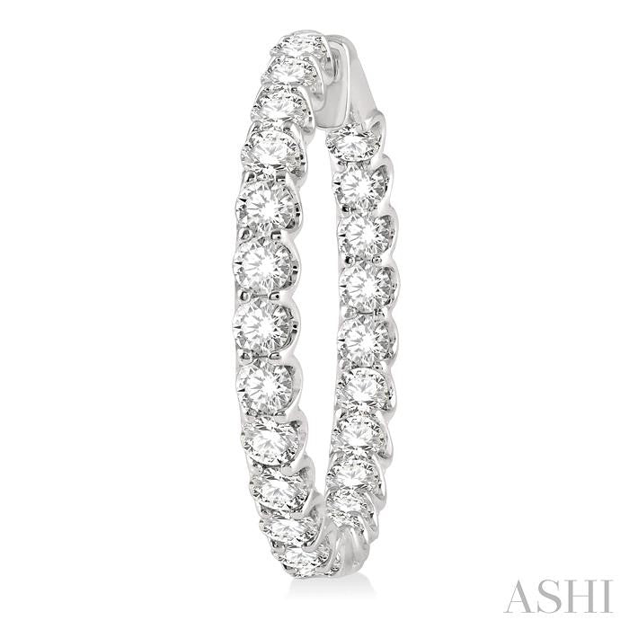 ASHI Inside-Out Diamond Round Hoop Earrings 622B0PPFHERWG-7.00