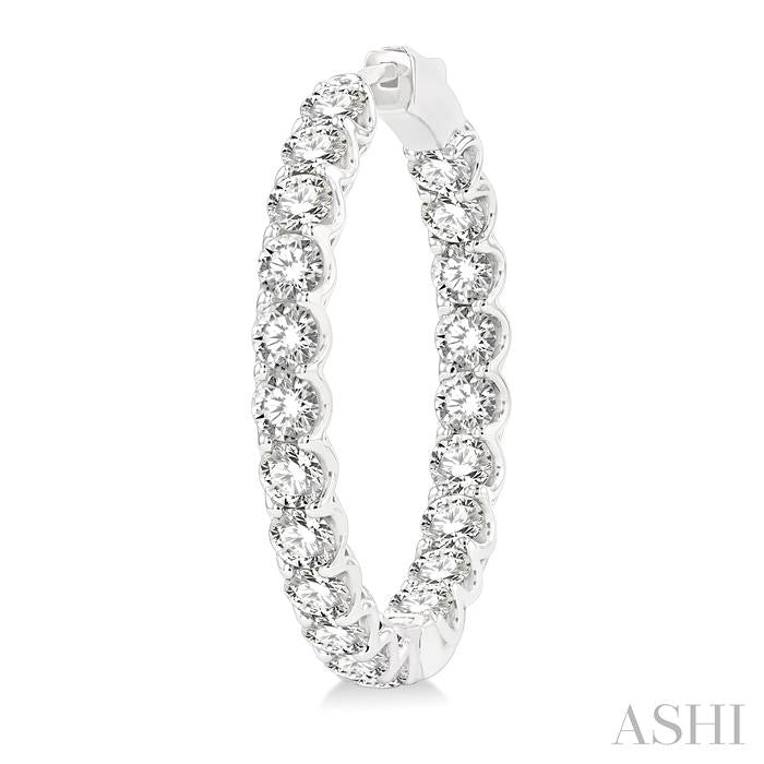 ASHI Inside-Out Diamond Round Hoop Earrings 622B0PPFHERWG-8.00