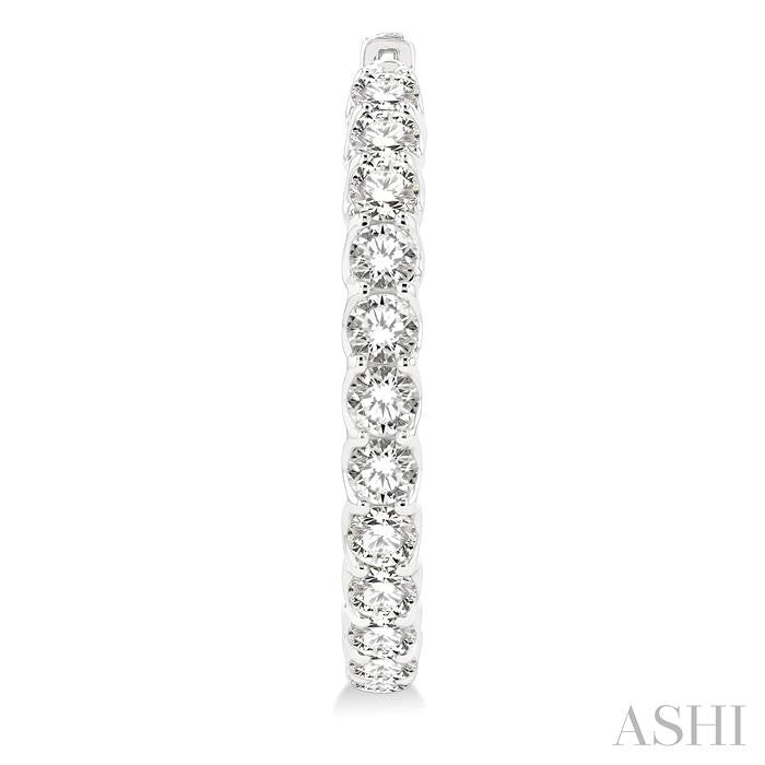 ASHI Inside-Out Diamond Round Hoop Earrings 622B0PPFHERWG-8.00