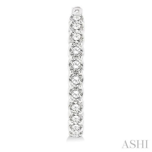 ASHI Inside-Out Diamond Round Hoop Earrings 622B0PPFHERWG-8.00