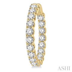 ASHI Inside-Out Diamond Round Hoop Earrings 622B0PPFHERYG-10.00