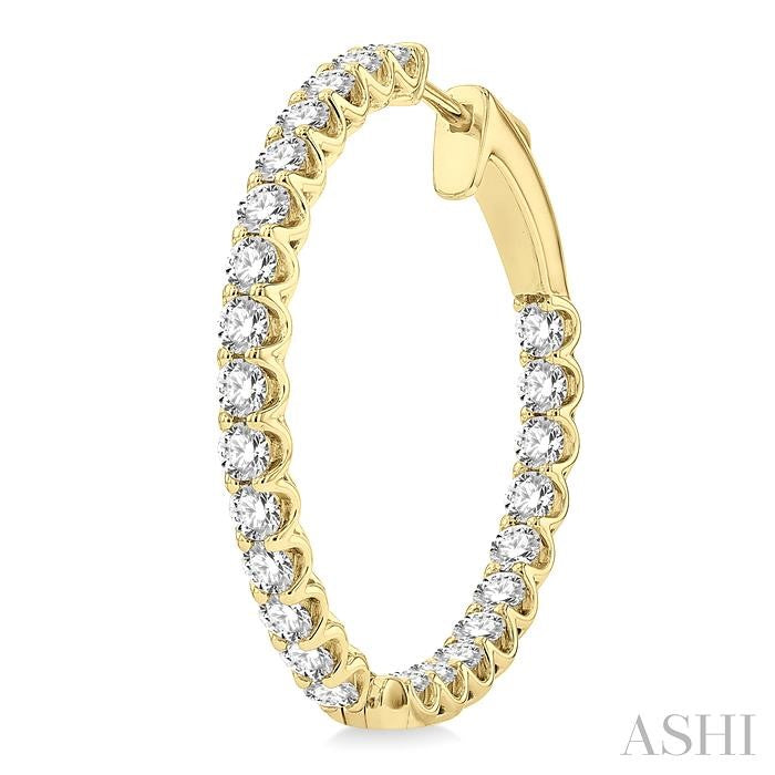 ASHI Inside-Out Diamond Round Hoop Earrings 622B0PPFHERYG-3.00