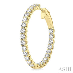 ASHI Inside-Out Diamond Round Hoop Earrings 622B0PPFHERYG-3.00