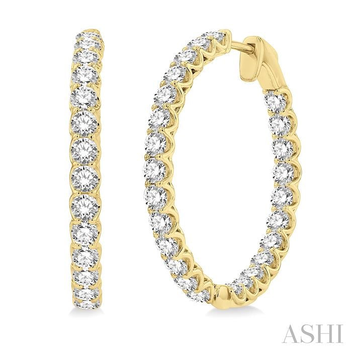 ASHI Inside-Out Diamond Round Hoop Earrings 622B0PPFHERYG-4.00