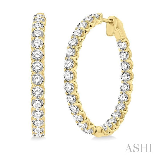 ASHI Inside-Out Diamond Round Hoop Earrings 622B0PPFHERYG-4.00