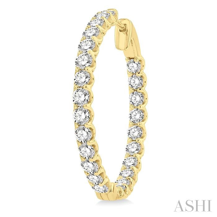 ASHI Inside-Out Diamond Round Hoop Earrings 622B0PPFHERYG-5.00