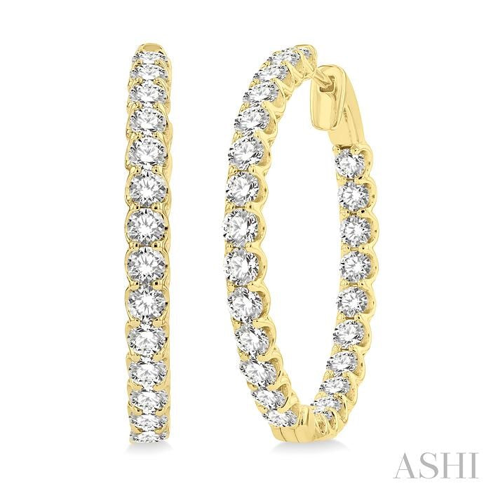ASHI Inside-Out Diamond Round Hoop Earrings 622B0PPFHERYG-5.00