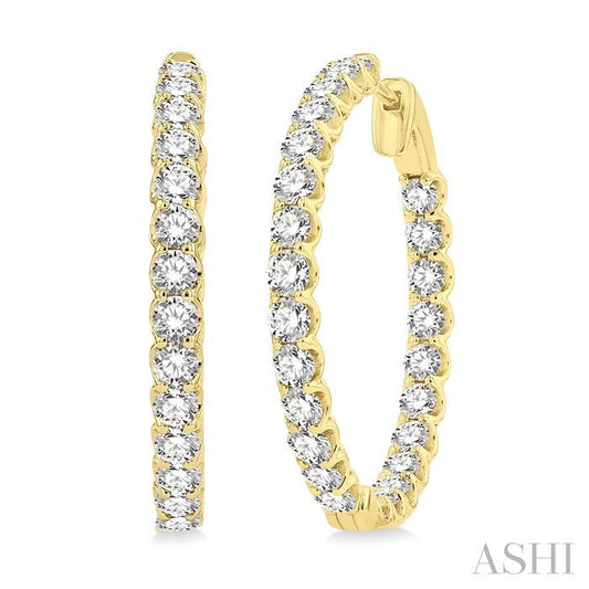 ASHI Inside-Out Diamond Round Hoop Earrings 622B0PPFHERYG-5.00