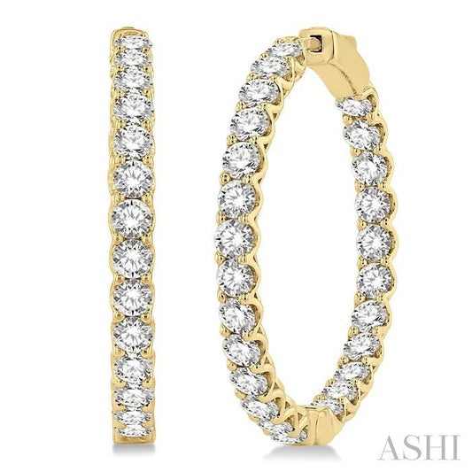 ASHI Inside-Out Diamond Round Hoop Earrings 622B0PPFHERYG-6.00