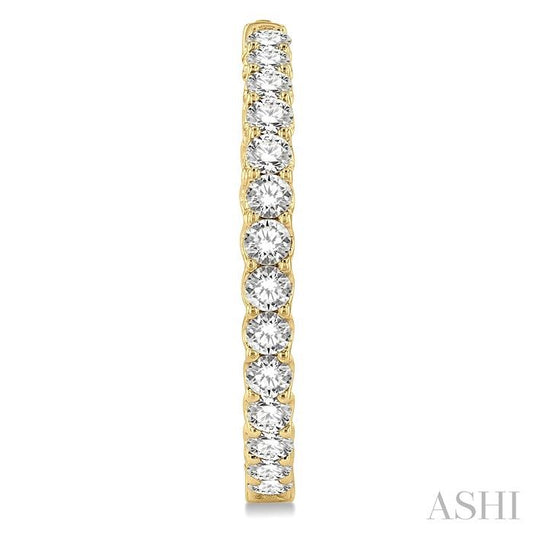 ASHI Inside-Out Diamond Round Hoop Earrings 622B0PPFHERYG-6.00